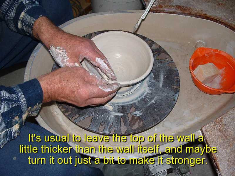 The top of the wall is thicker