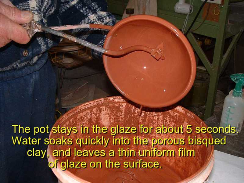 Lift pot out of glaze