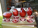Group
                  of copper red pots