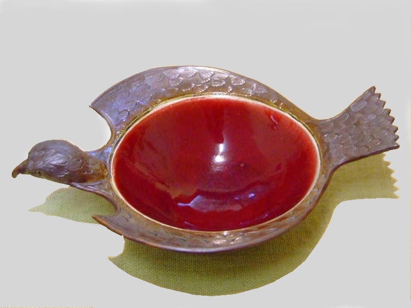Hawk bowl copper red