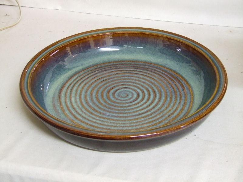Temmoku
              platter with spiral deco